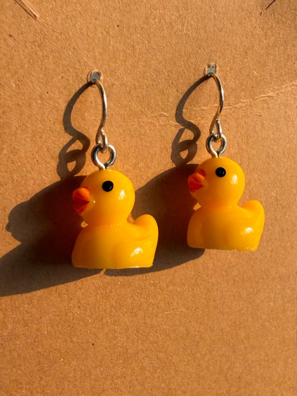 Yellow Duck Dangle Earrings